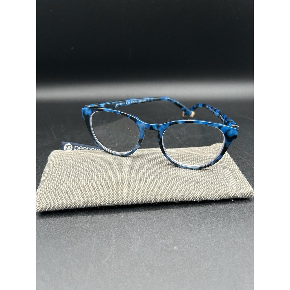 Peepers Canyon Bluelight Reading Glasses +3.0 Blue Tortoise Frame